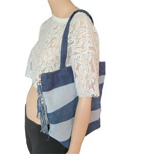 Two Tone Denim Boho Purse